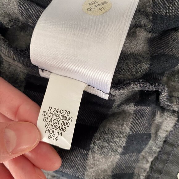 Banana Republic Black Coated Denim Trucker Jacket Men’s Small - Picture 10 of 12